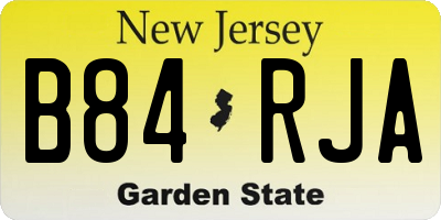 NJ license plate B84RJA