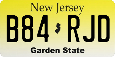 NJ license plate B84RJD