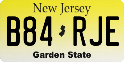 NJ license plate B84RJE