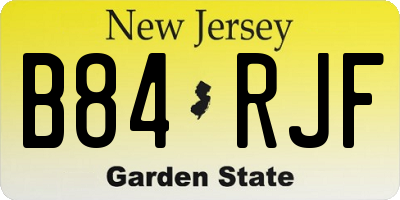 NJ license plate B84RJF