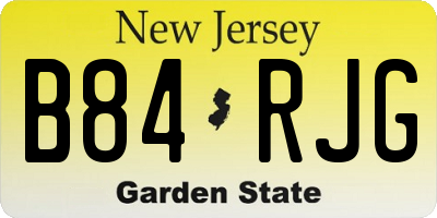 NJ license plate B84RJG