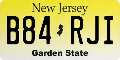 NJ license plate B84RJI