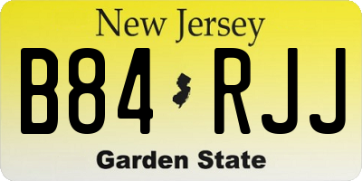 NJ license plate B84RJJ