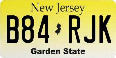 NJ license plate B84RJK