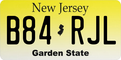 NJ license plate B84RJL