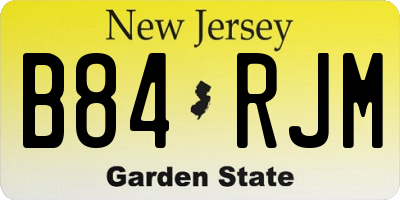 NJ license plate B84RJM