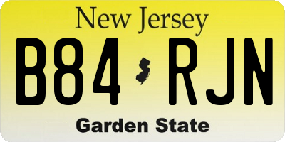 NJ license plate B84RJN