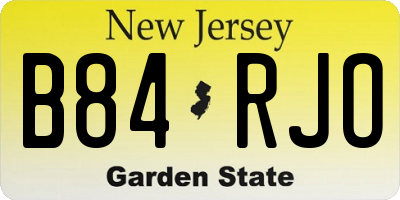 NJ license plate B84RJO