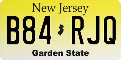 NJ license plate B84RJQ