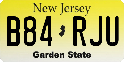 NJ license plate B84RJU