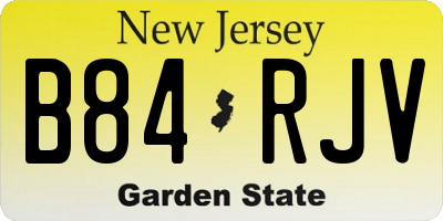NJ license plate B84RJV
