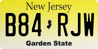NJ license plate B84RJW