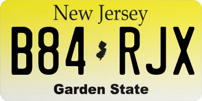NJ license plate B84RJX
