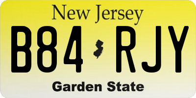NJ license plate B84RJY