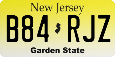 NJ license plate B84RJZ
