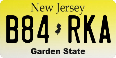 NJ license plate B84RKA
