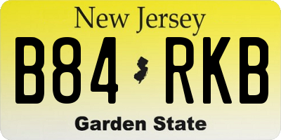 NJ license plate B84RKB
