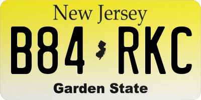 NJ license plate B84RKC