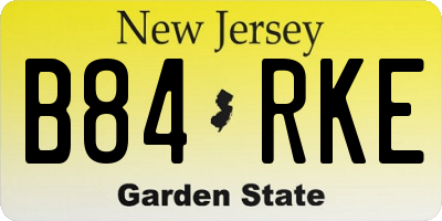 NJ license plate B84RKE