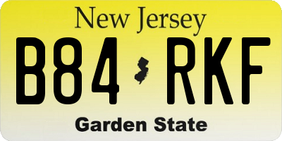 NJ license plate B84RKF