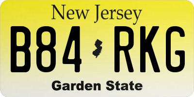 NJ license plate B84RKG
