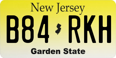NJ license plate B84RKH