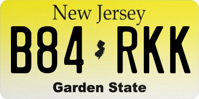 NJ license plate B84RKK