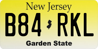 NJ license plate B84RKL