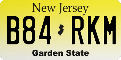 NJ license plate B84RKM