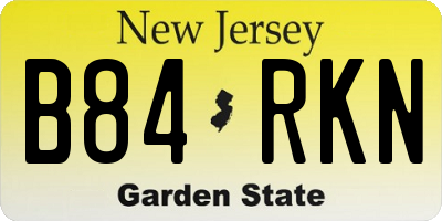 NJ license plate B84RKN