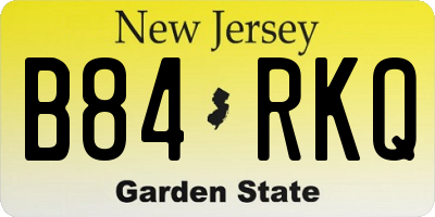 NJ license plate B84RKQ
