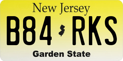 NJ license plate B84RKS