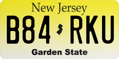 NJ license plate B84RKU