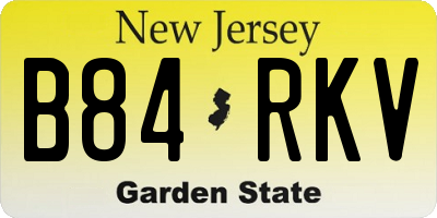 NJ license plate B84RKV