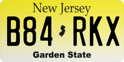 NJ license plate B84RKX