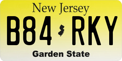 NJ license plate B84RKY