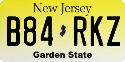 NJ license plate B84RKZ