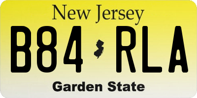 NJ license plate B84RLA