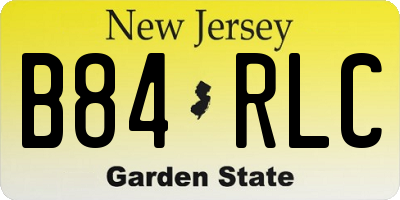 NJ license plate B84RLC