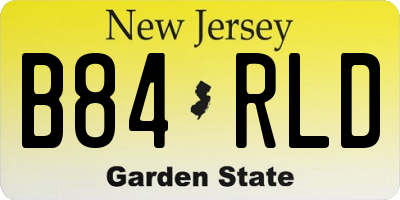 NJ license plate B84RLD