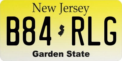NJ license plate B84RLG