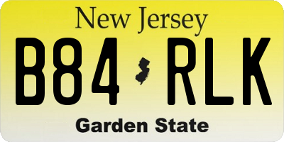 NJ license plate B84RLK