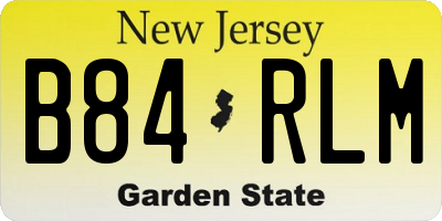 NJ license plate B84RLM