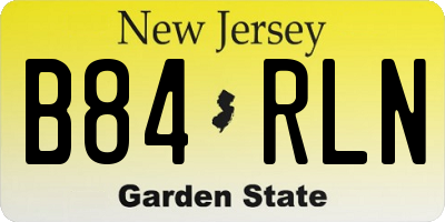 NJ license plate B84RLN