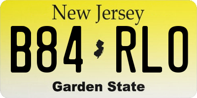 NJ license plate B84RLO