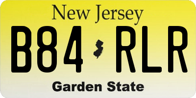 NJ license plate B84RLR