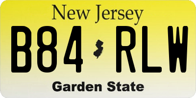 NJ license plate B84RLW