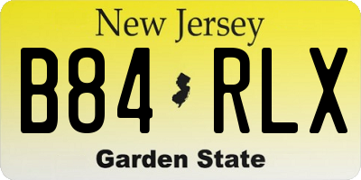 NJ license plate B84RLX