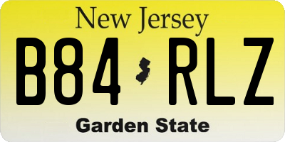 NJ license plate B84RLZ