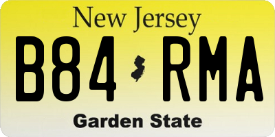 NJ license plate B84RMA